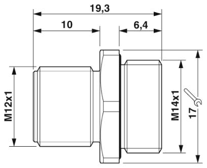 Крепежный резьбовой элемент корпуса-SACC-DSIV-M12-PLUG-9 THR