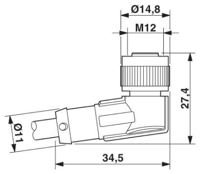 Кабель для датчика / исполнительного элемента-SAC-4P-MR/ 0,5-547/FR SCO BK