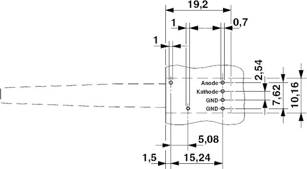 Клеммы для монтажа на печатные платы, для оптоволоконных кабелей-FOPT 2,2-T