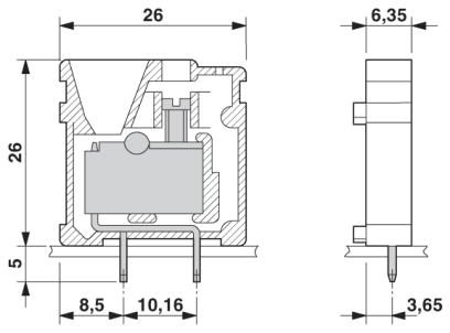 Клеммные блоки для печатного монтажа-FRONT 4-V-6,35-3