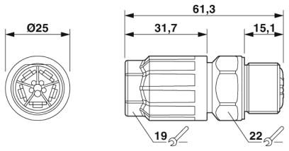 Проходная деталь-QPD W 2PE1,5 4-9 M20 FC BK