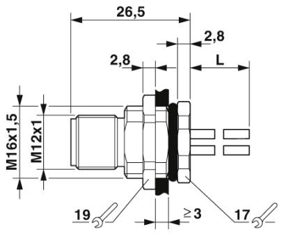 Встраиваемые разъемы-SACC-DSI-M12MSS-4CON-M16/0,5PE