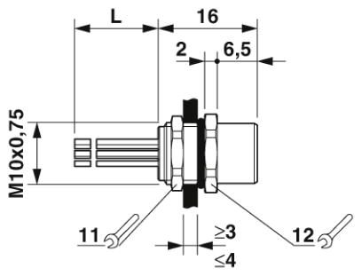 Встраиваемые разъемы-SACC-E-M8FS-8CON-M10/0,5