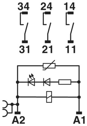 Релейный модуль-RIF-4-RSC-LV-230AC/3X1