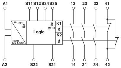 Реле безопасности-PSR-SPP-24UC/ESAM4/3X1/1X2/B