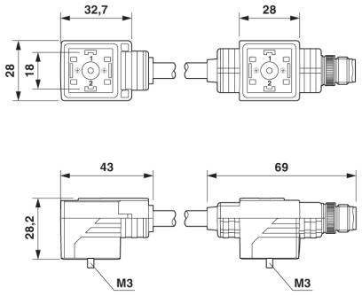 Адаптер двойного разъема клапана-SAC-MR/0,1-116/2XA-1L-Z SCO