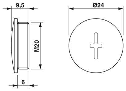 Резьбовой колпачок-A-INSP-M20-68N-P-LG
