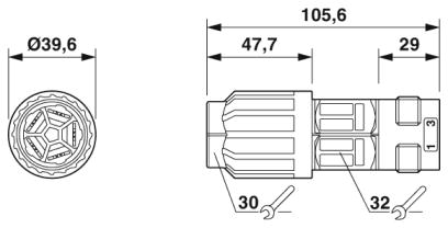 Кабельный соединитель-QPD C 4PE6,0 1X9-14 BK