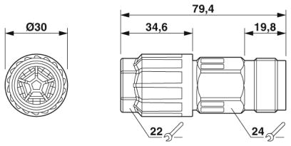 Кабельный соединитель-QPD C 4PE1,5 1X5-10 BK
