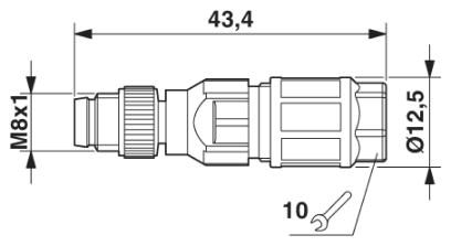 Соединитель для датчика/исполнительного устройства-SACC-M 8MS-3QO-0,5-M