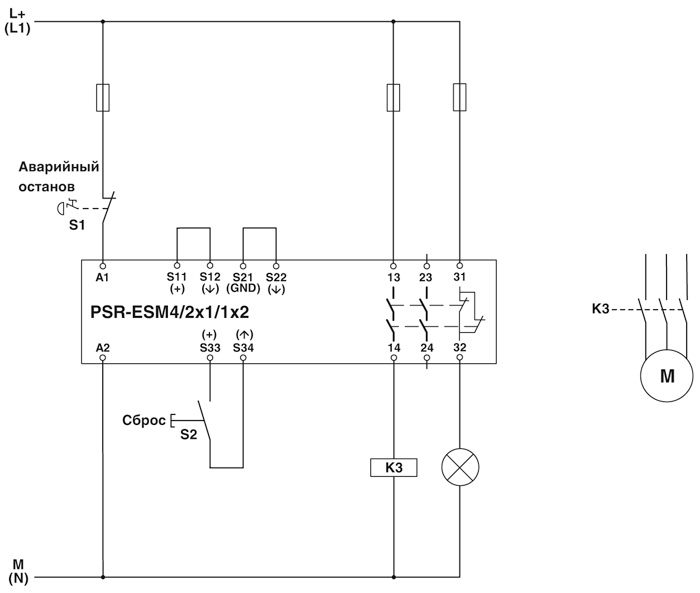 Реле безопасности-PSR-SPP-24UC/ESM4/2X1/1X2