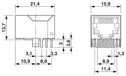 Гнездовая вставка для RJ45-VS-08-BU-RJ45/LP-1