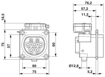 Сетевая зарядная розетка-EV-T2M3SE12-3AC32A-0,7M6,0E14
