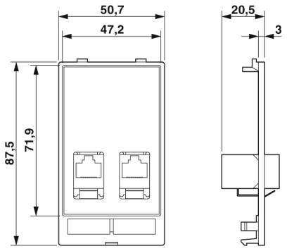 Передняя панель-VS-SI-FP-2RJ45-5-MOD-BU/BU