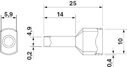 Кабельный наконечник-AI-TWIN 2X 6-14 GN
