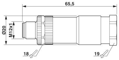 Силовой соединитель-SACC-M12MST-3PECON-PG11-M