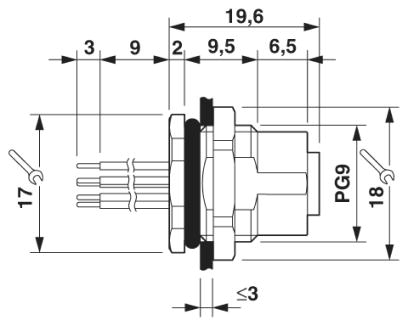 Проходная деталь-SACC-DSI-FS-8CON-L180/12 SCO