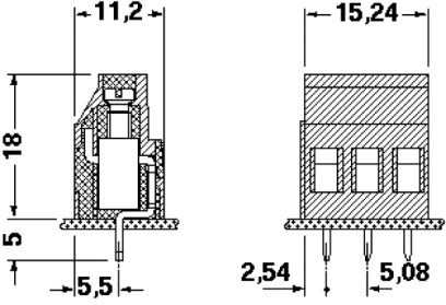 Клеммные блоки для печатного монтажа-MKDS 3/ 3-B-5,08 BU