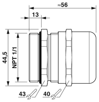 Кабельный ввод-G-INS-NPT1-M68L-NNES-S