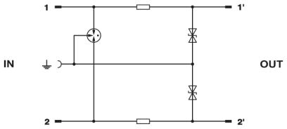 Штекерный модуль для защиты от перенапр-й-CTM 2X1-5DC