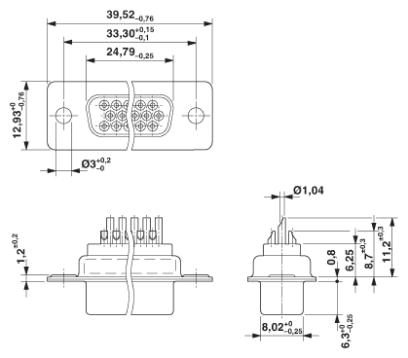 Контактная вставка D-SUB-VS-15-BU-DSUB-HD-EG
