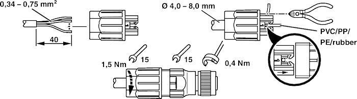 Соединитель для датчика/исполнительного устройства-SACC-M12FS-4QO-0,75-M