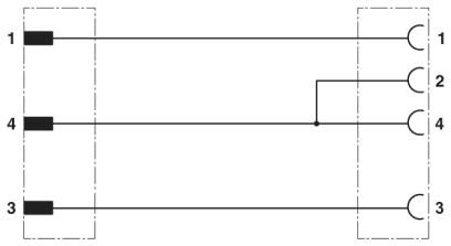 Кабель для датчика / исполнительного элемента-SAC-3P-M12MS/0,3-PUR/M12FS B