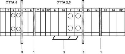 Проходные клеммы-OTTA 2,5-P/P