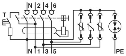 Разрядник для защиты от импульсных перенапряжений, тип 2-VAL-CP-RCD-3S/40/0.03