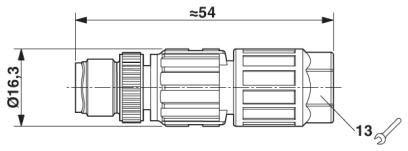 Соединитель для датчика/исполнительного устройства-SACC-M12MS-4QO-0,34