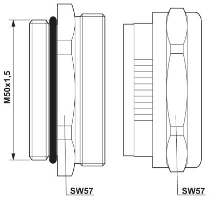 Кабельный ввод-KV-M-M50-GD-(2X9)