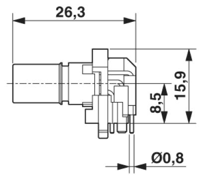 Встраиваемые разъемы-SACC-CI-M12FS-8CON-L90 SH SCO