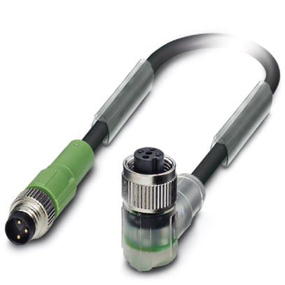Кабель для датчика / исполнительного элемента-SAC-3P-M 8MS/ 0,6-PUR/M12FR-2L