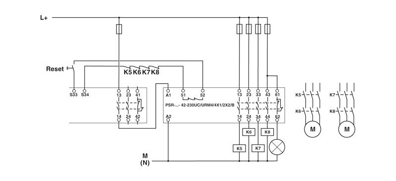 Модуль расширения-PSR-SPP-42-230UC/URM4/4NO/2NC