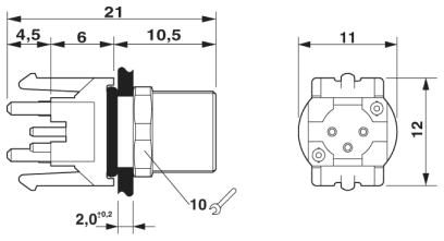 Встраиваемые разъемы-SACC-DSIV-M 8FS-3CON-L180-06