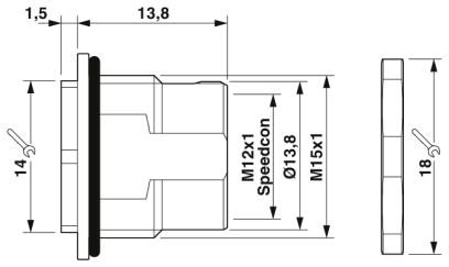 Крепежный резьбовой элемент корпуса-SACC-BP-F-M12/M15-6-THR SCO