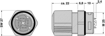 Проходная деталь-Q 1,5/4FL/16-M25KU-ESA