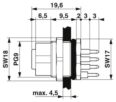 Проходная деталь-SACC-DSI-FS-8CON-L180/SCO SH