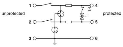 Устройство защиты от перенапряжений-TTC-6P-1X2-M-EX-24DC-UT-I