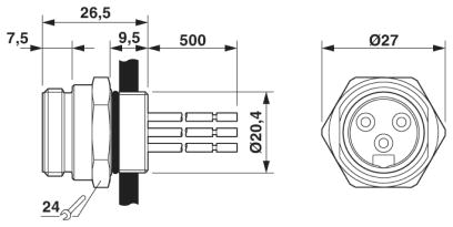 Встраиваемые разъемы-SACC-E-MINMS-4CON-PG13/0,5