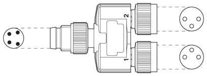 Y-разветвитель-SAC-3P-M 8Y/2XM 8FS