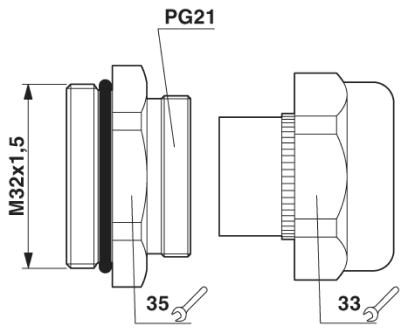 Кабельный ввод-VC-K-KV-PG21 4X6,5