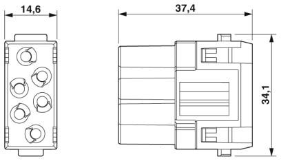 Модуль для установки контактов-HC-M-06P-CT-F
