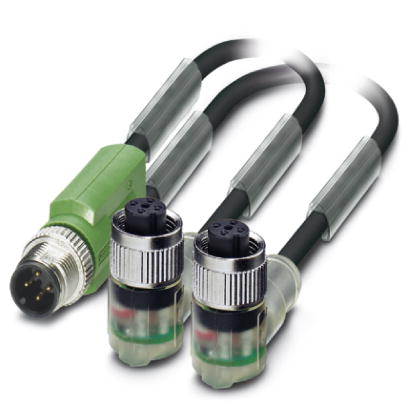 Кабель для датчика / исполнительного элемента-SAC-3P-M12Y/2X1,5-PUR/M12FR2LB
