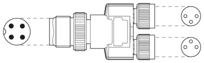 Y-разветвитель-SAC-3P-Y/2XM 8FS SCO