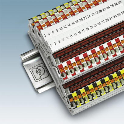 Двухъярусные клеммы-PTTBS 1,5/S WH/U-BK/O-RD