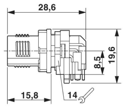 Встраиваемые разъемы-SACC-DSIV-MS-8CON-L90 SH SCO