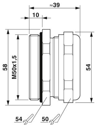 Кабельный ввод-KV-M-M50-GD-(2X6)