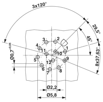 Встраиваемые разъемы-SACC-DSI-M12MS-12CON-M12