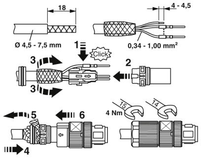 Разъем-SACC-M12MSD-4CT-CM SH PN